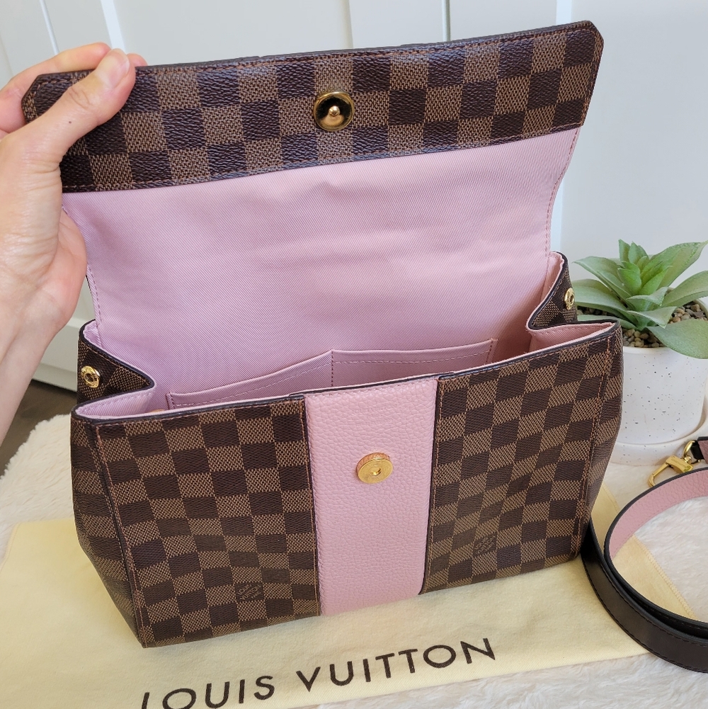 💕BEAUTIFUL Crossbody Louis Vuitton Bond Street MM Damier Ebene Rose Ballerine - Picture 11 of 16